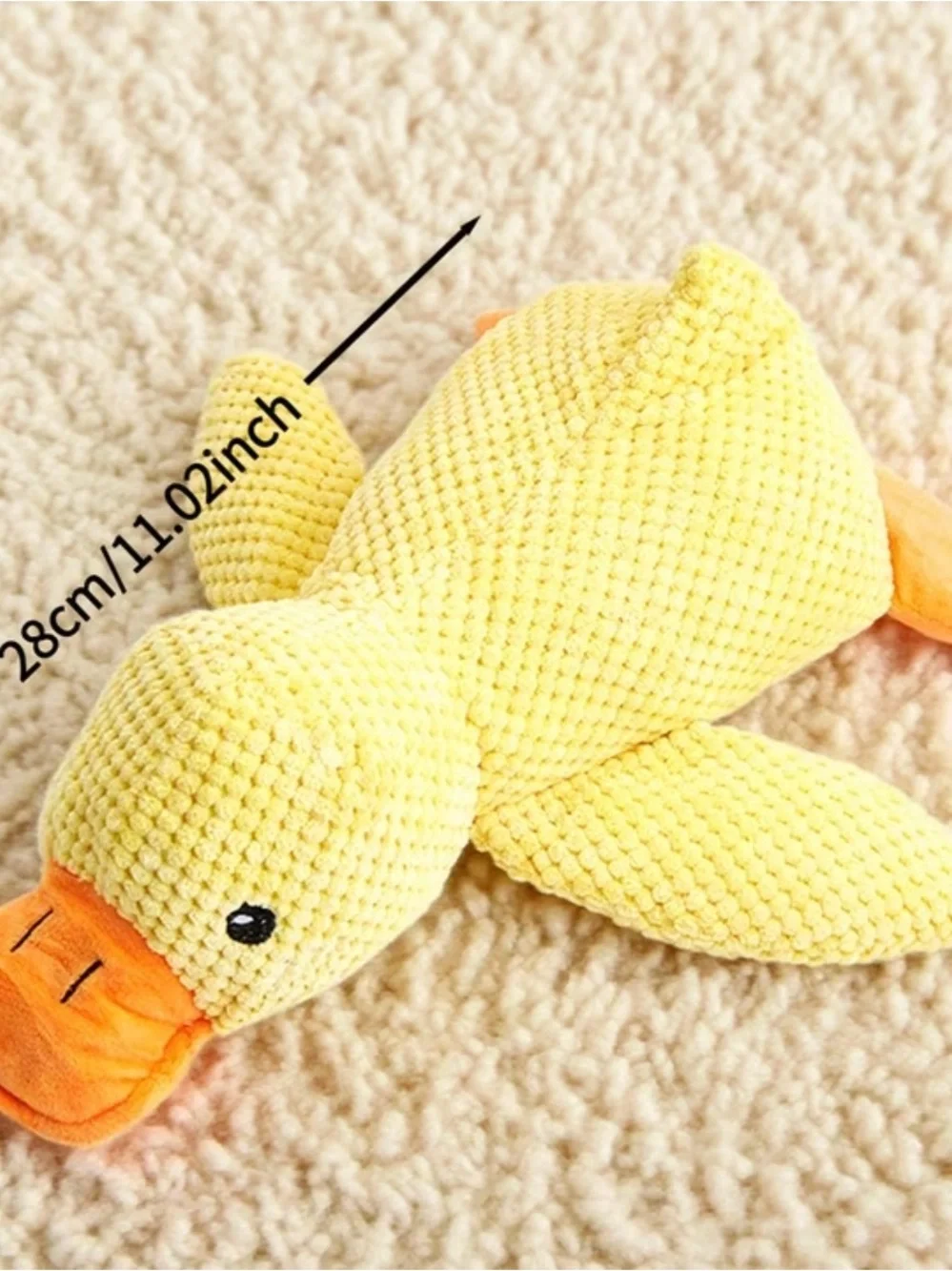 Yellow Plush Duck Stuffed Animal Dog Chew